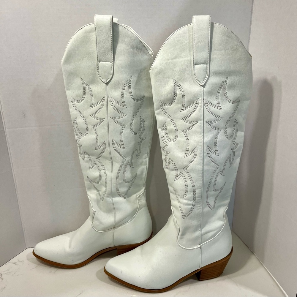 Bellini Urson White Western Style Boots 6 - Picture 5 of 16